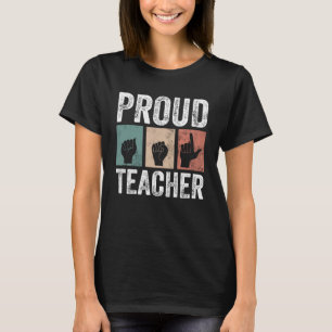 T-shirt Enseignant De Langue Des Signes À La Main Et Geste