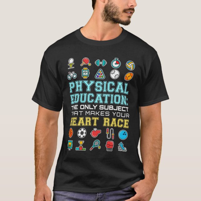 T-shirt Enseignant de l'éducation physique Race cardiaque  (Devant)