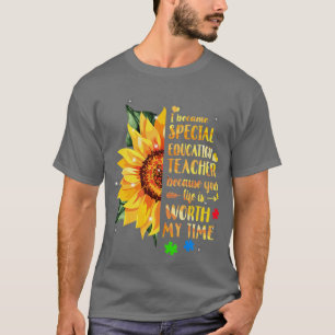 T-shirt Enseignant de l'éducation spéciale Sunflower Autie