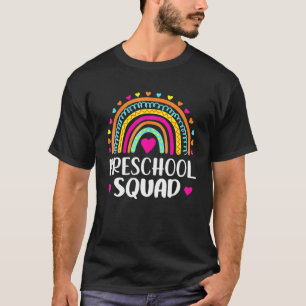 T-shirt Enseignant de l'équipe préscolaire Funny Rainbow L