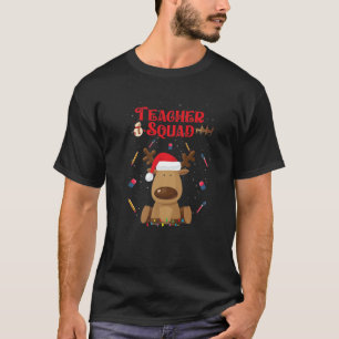 T-shirt Enseignant de Noël Squad Reindeer Funny Enseignant