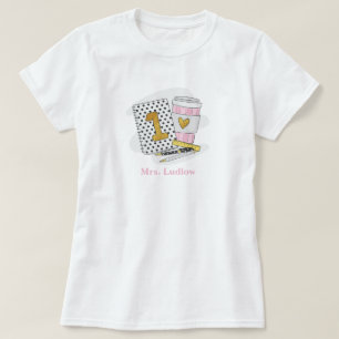 T-shirt Enseignant de première année blanc personnalisé