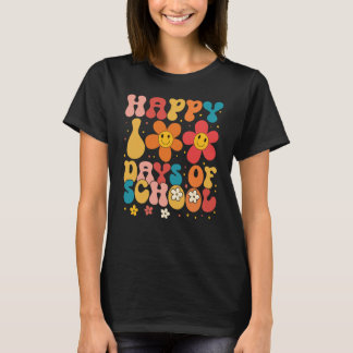 T-shirt Enseignant d'école Groovy Élève Heureux 100 Jours
