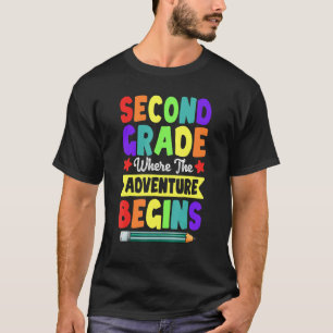 T-shirt Enseignant Deuxième Année L'Aventure Commence À Re