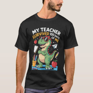 T-shirt Enseignant Dinosaure 100 Jours De Moi École Primai