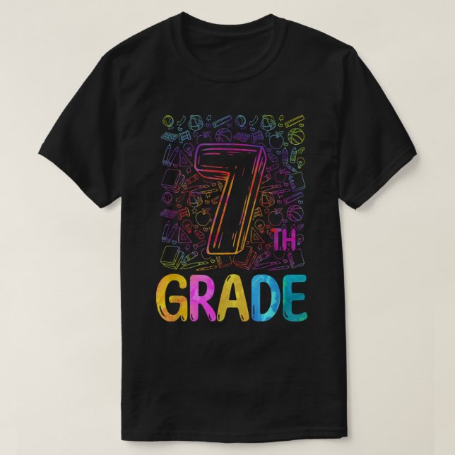 T-shirt Enseignant Drôle De Teinture De 7E Année Drôle Ret (Design devant)