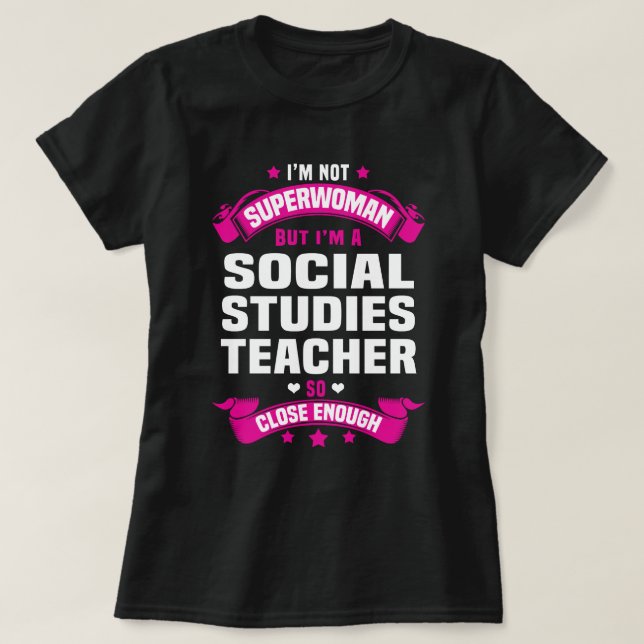 T-shirt Enseignant en études sociales (Design devant)