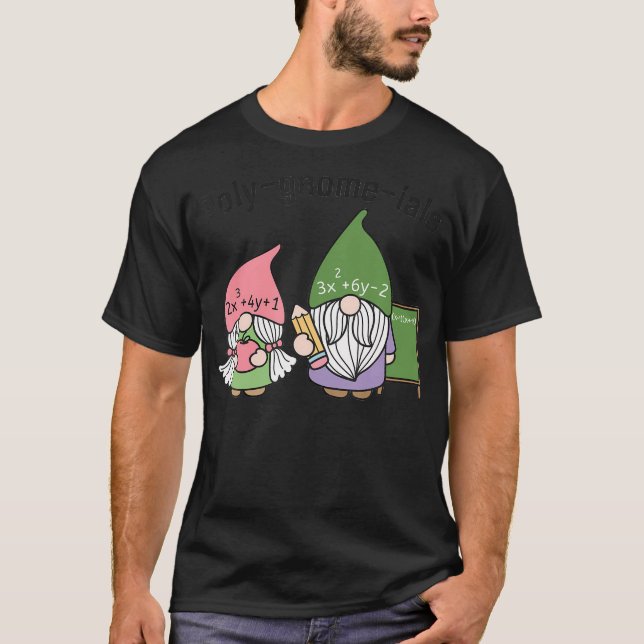 T-shirt Enseignant en mathématiques drôle Poly-Gnome-Ials  (Devant)