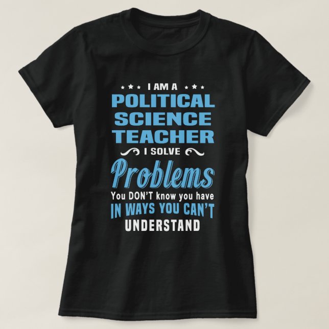 T-shirt Enseignant en sciences politiques (Design devant)