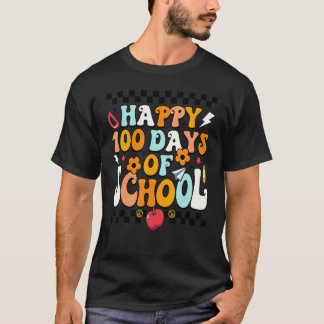 T-shirt Enseignant Enfants Rétro Branché 100 Jours Heureux