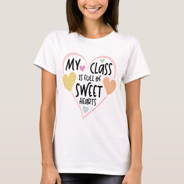 T-shirt Enseignant Et Étudiants Valentines Jour Chérie (Devant)