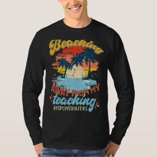 T-shirt Enseignant Été Ne Pas Enseigner Vacances Retr