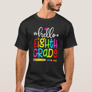 T-shirt Enseignant Étudiant Bonjour Huitième Année Retour