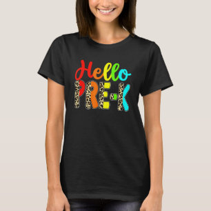 T-shirt Enseignant Étudiant Bonjour Pré K Leopard Retour À