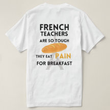 Enseignant français amusant noir texte avant et ar