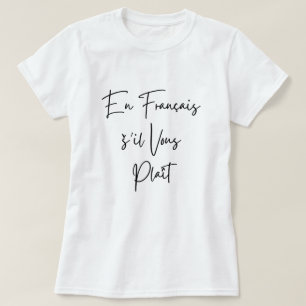 T-shirt Enseignant français drôle de texte noir En Françai
