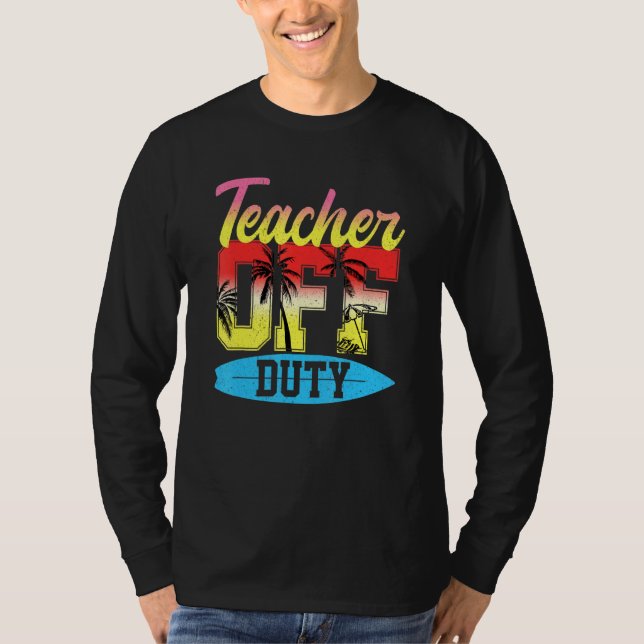 T-shirt Enseignant hors service Vacances Sunset Beach Retr (Devant)
