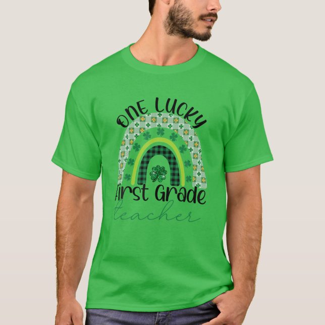 T-shirt Enseignant Jour de la Saint Patrick Un Lucky 1ère  (Devant)