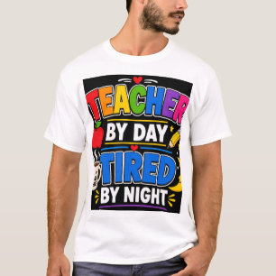 T-shirt Enseignant le Jour Fatigué la Nuit