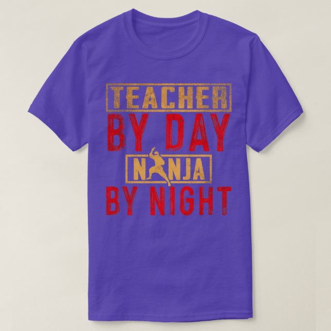T-shirt Enseignant Le Jour Ninja La Nuit (Design devant)
