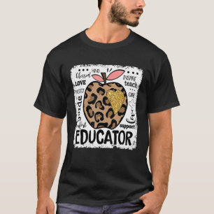 T-shirt Enseignant Leopard Apple Love Team Retour À S