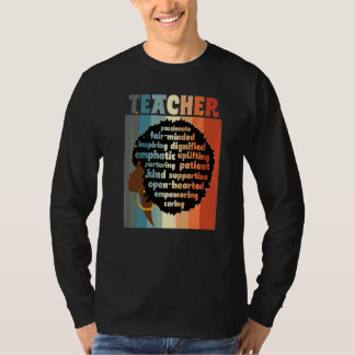 T-shirt Enseignant Noir Amour Afro Mélanine Appréciation E
