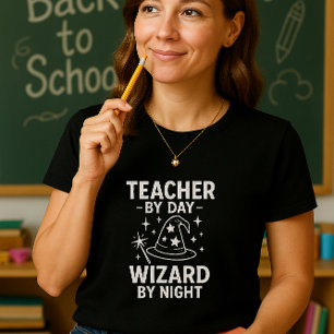 T-shirt Enseignant par jour Assistant par nuit; Enseignant