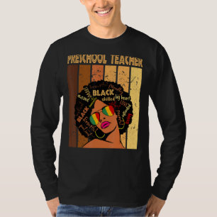 T-shirt Enseignant préscolaire Afro Africain-Américain Bla