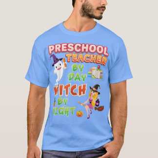 T-shirt Enseignant préscolaire De Jour Sorcière Nuit Hallo