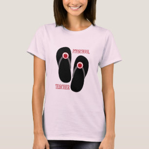 T-shirt Enseignant préscolaire Pomme Rouge Flip Flops