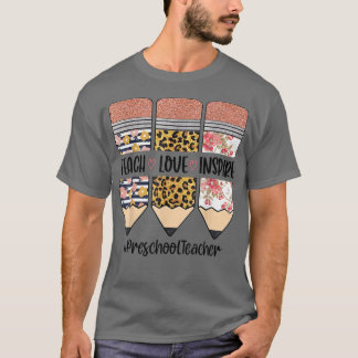 T-shirt Enseignant Préscolaire Retour À L'École Enseigner 
