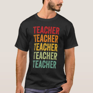 T-shirt Enseignant Rainbow Texte Enseignant Coloré