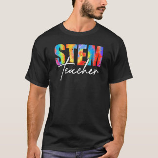 T-shirt Enseignant Stem Retour À L'École Teinture Tee Prem