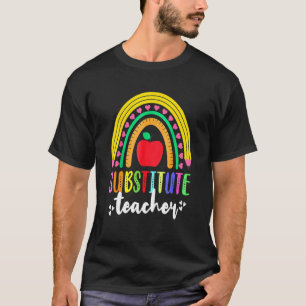 T-shirt Enseignant substitut Crayon arc-en-ciel Escouade s