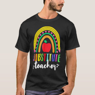 T-shirt Enseignant substitut Crayon arc-en-ciel Escouade s