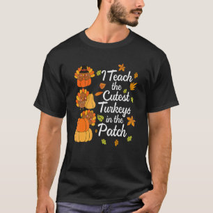 T-shirt Enseignant Thanksgiving J'Enseigne Les Turclés Les