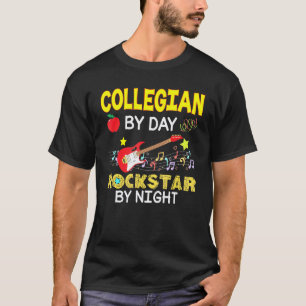 T-shirt Enseignant Universitaire Le Jour Rockstar La Nuit
