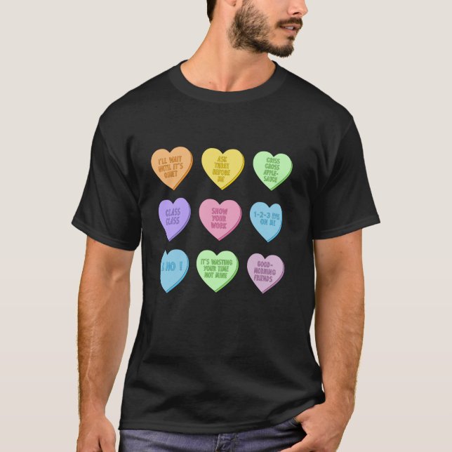 T-shirt Enseignant Valentines Jour Drôle Conversation Coeu (Devant)