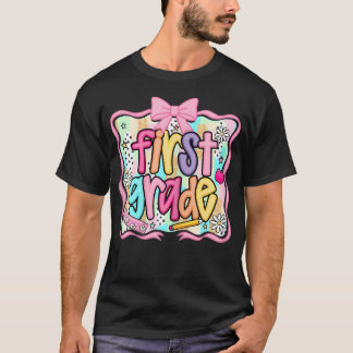T-shirt Enseignante de 1re année Preppy Coquette Florale G