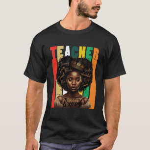 T-shirt Enseignante de femmes noires Afro Rétro Mois de l'