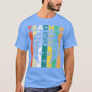 T-shirt Enseignante noire Afro Retro Mois de l'histoire no