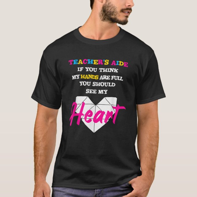 T-shirt Enseignants Aide main plein Voir mon coeur Enseign (Devant)
