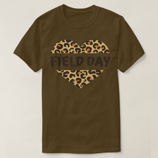 T-shirt Enseignants jour de terrain coeur léopard dernier  (Design devant)