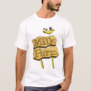 T-shirt Enseigne au néon de cru de ferme de lait