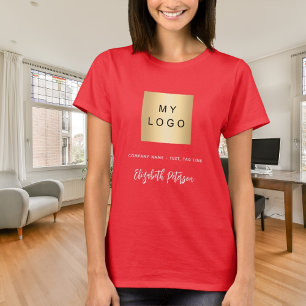 T-shirt Enseigne commerciale rouge nom signature