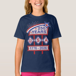 T-shirt Enseigne de marquise rétro USA 250e anniversaire 1