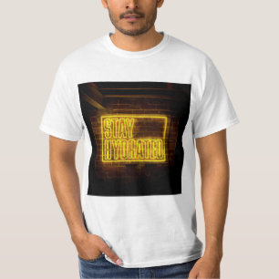 T-shirt Enseigne néon jaune Stay Hydrated