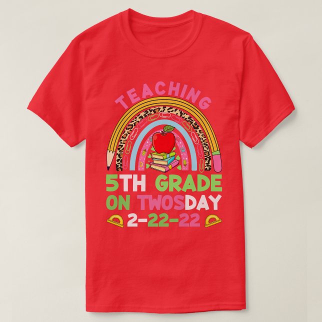 T-shirt Enseignement 5e année le 22222 22e Tea (Design devant)