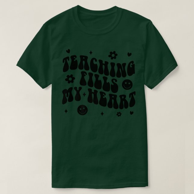 T-shirt Enseignement super remplit mon coeur Enseignant Vi (Design devant)