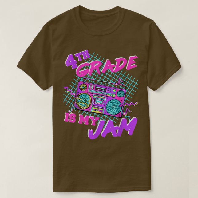 T-shirt Enseigner 4e année est mon Jam Enseignant 4e année (Design devant)